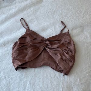 pink silk crop top size S